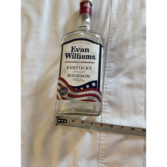 Evan Williams Empty Whiskey Bottle Crafts DIY Bourbon American Flag Patriotic - Picture 3 of 5